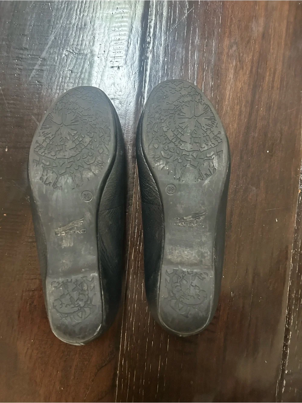 Dansko Black Leather Mary Jane Flats with Buckle